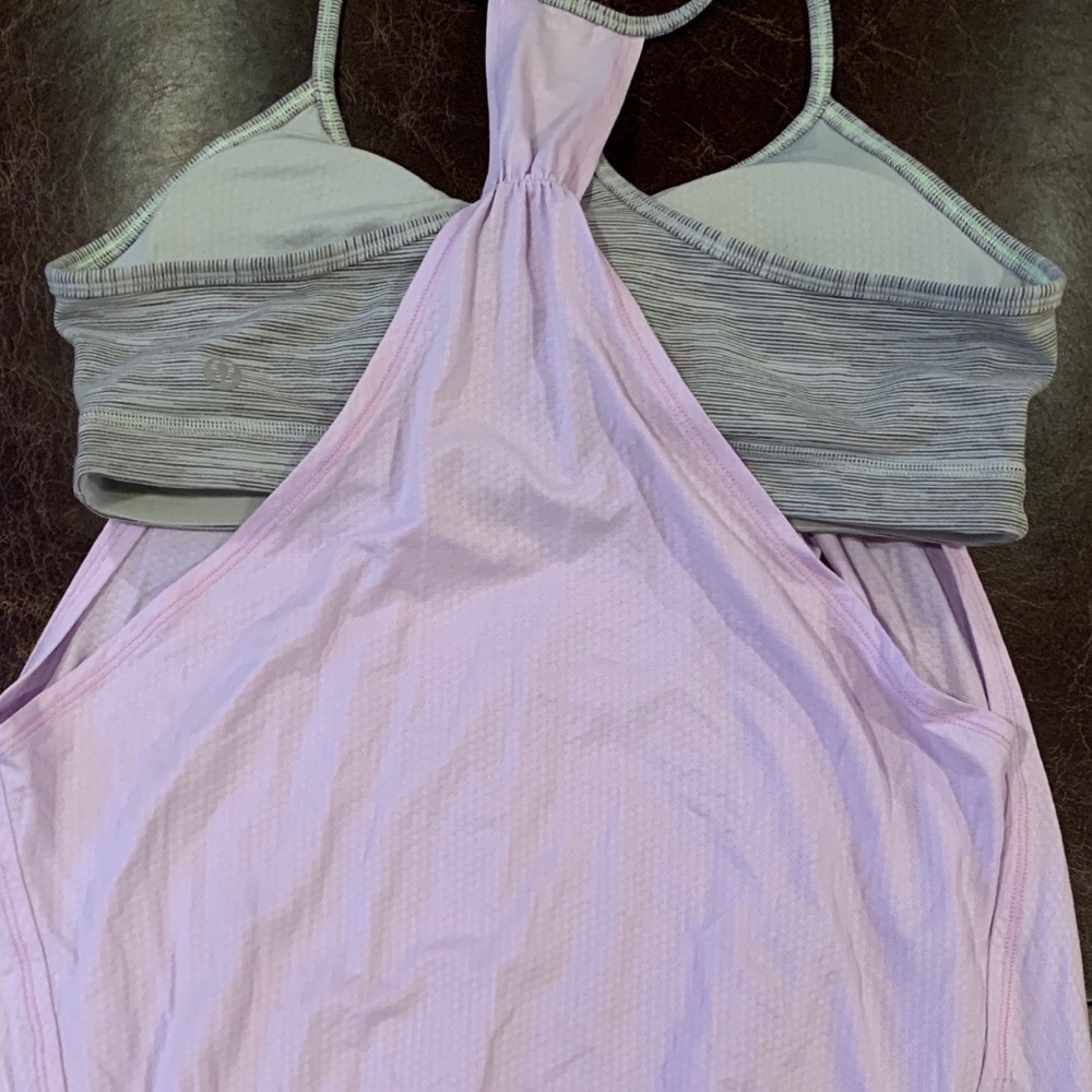 Lululemon light purple/gray tank w/built in bra